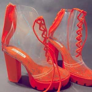 Clear PVC ankle boots